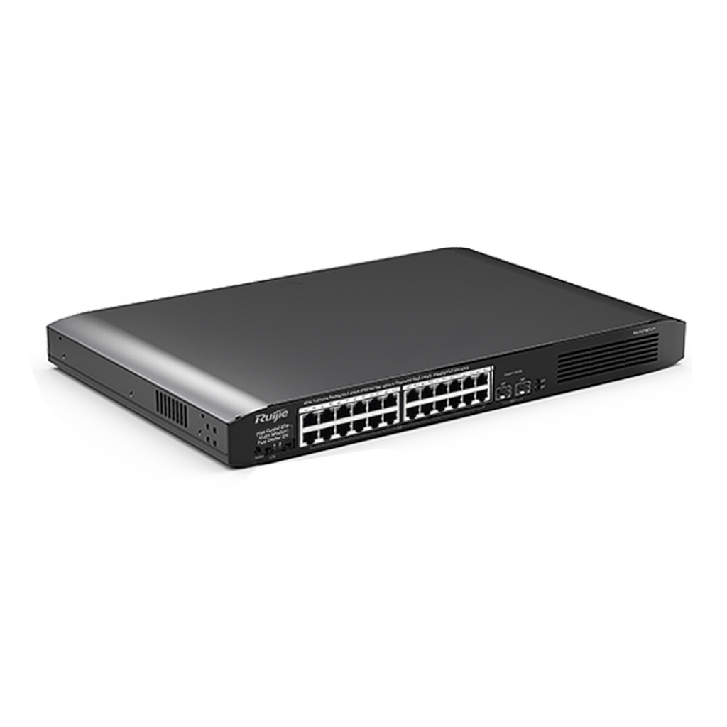 Reyee RG-ES126G-P-L 24 Portlu, 10/100/1000 Gigabit, Tak Çalıştır Switch, 2 SFP, 24 Port PoE+ (370W)