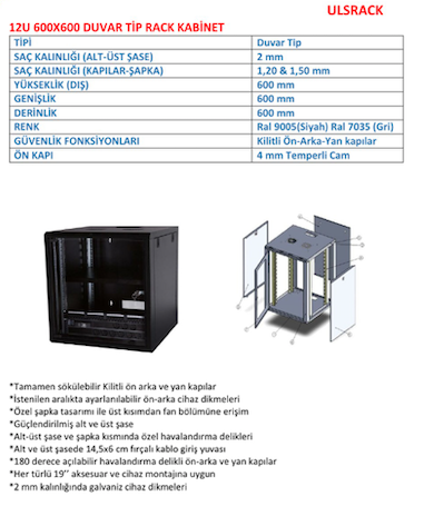 12U 600x600 Kabinet Fiyat