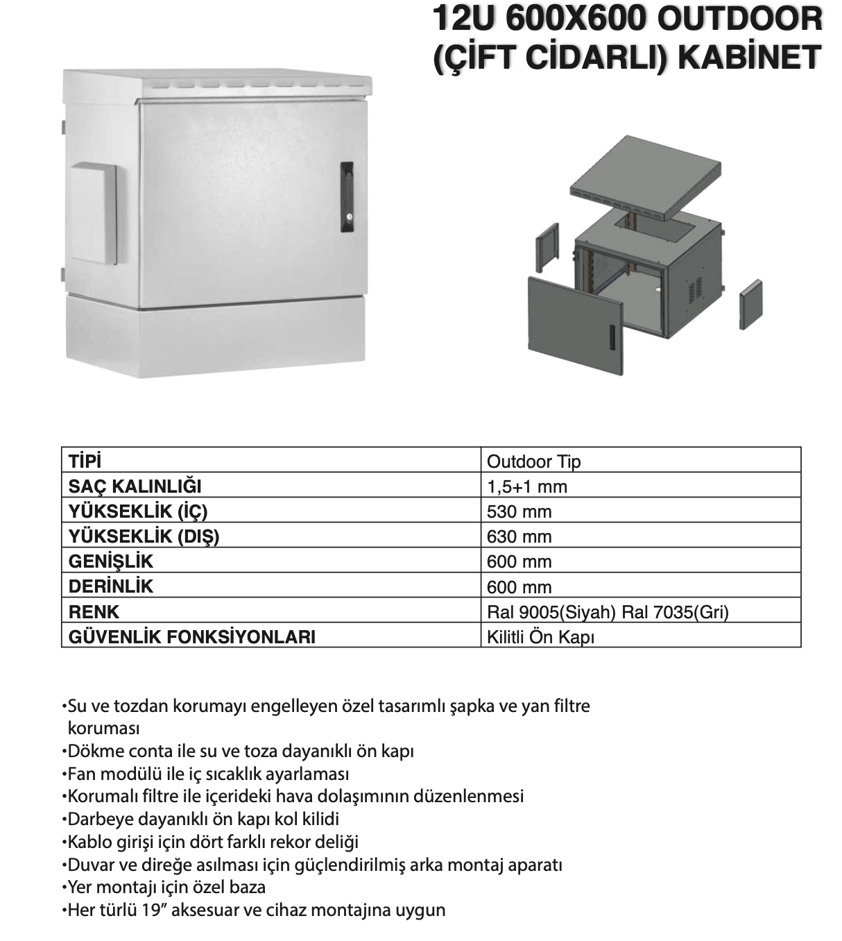 12u 60x60 outdoor çift cidar