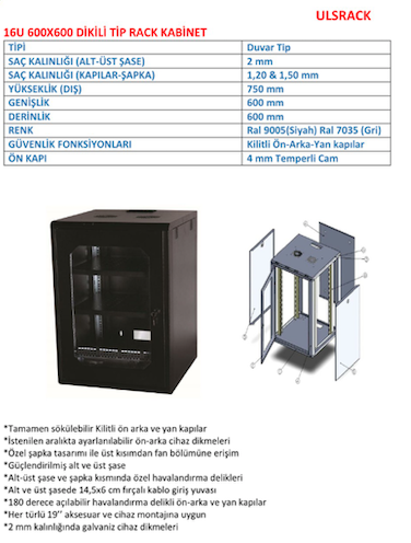 16U 600x600 Kabinet Fiyatları