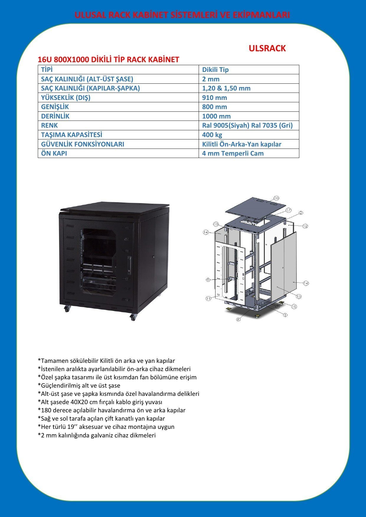 16U800X1000-Rack-Kabinet