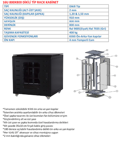 16U 800x800 Kabinet Fiyat