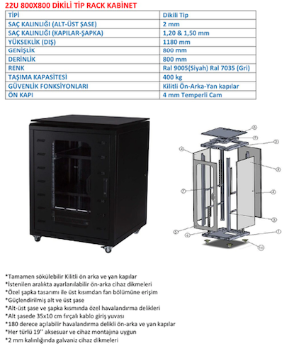 22U 800x800 Kabinet Fiyat