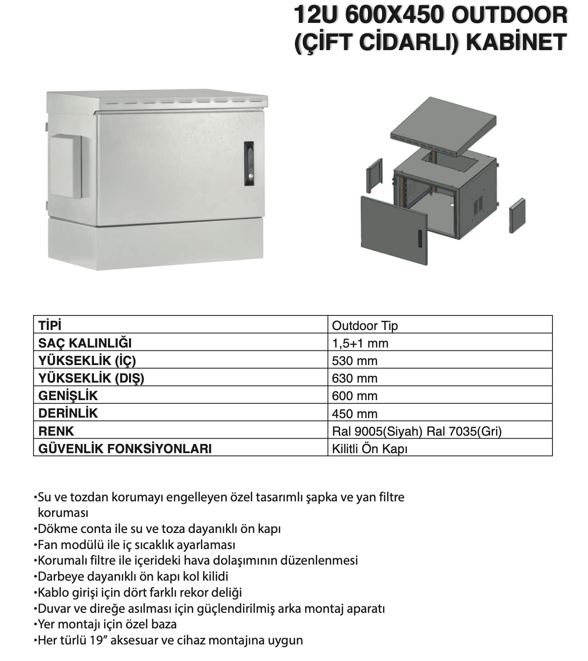 12u 600x450 outdoor çift çidar