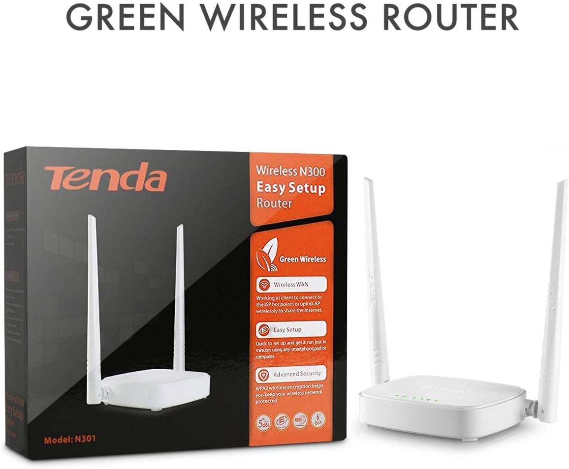 TENDA N301 300MBPS 4PORT 2 ANTEN 5DBI 2.4GHz INDOOR WPS-WDS ROUTER/AP