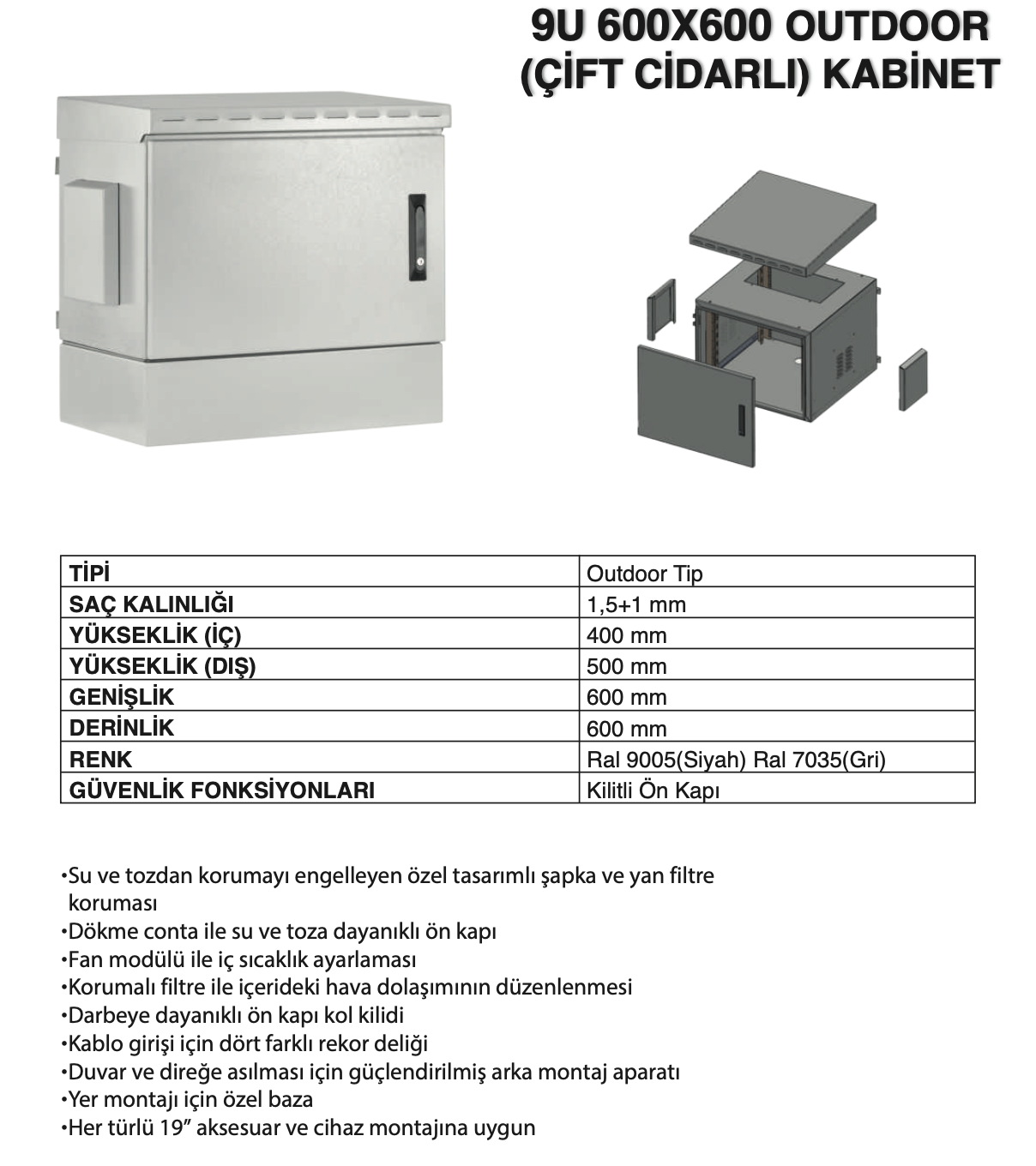 9u 60x60 outdoor çift cidar