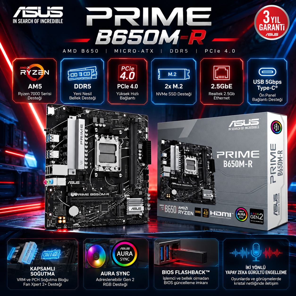 ASUS PRIME B650M-R anakart fiyat