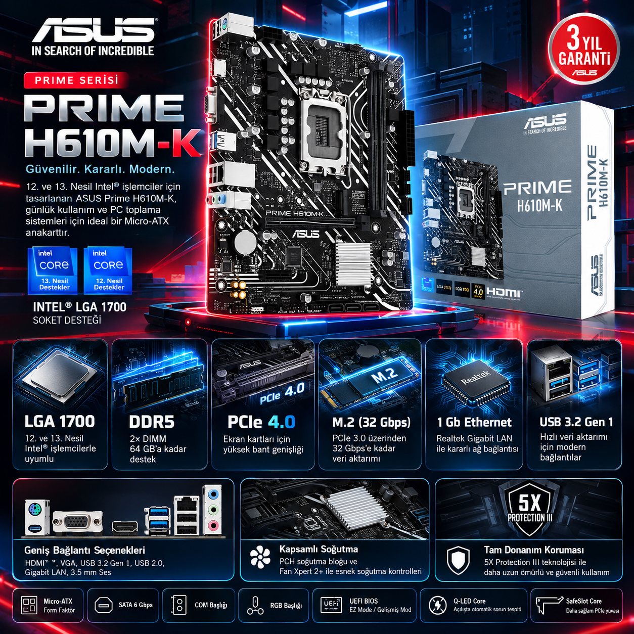 ASUS PRIME H610M-K anakart