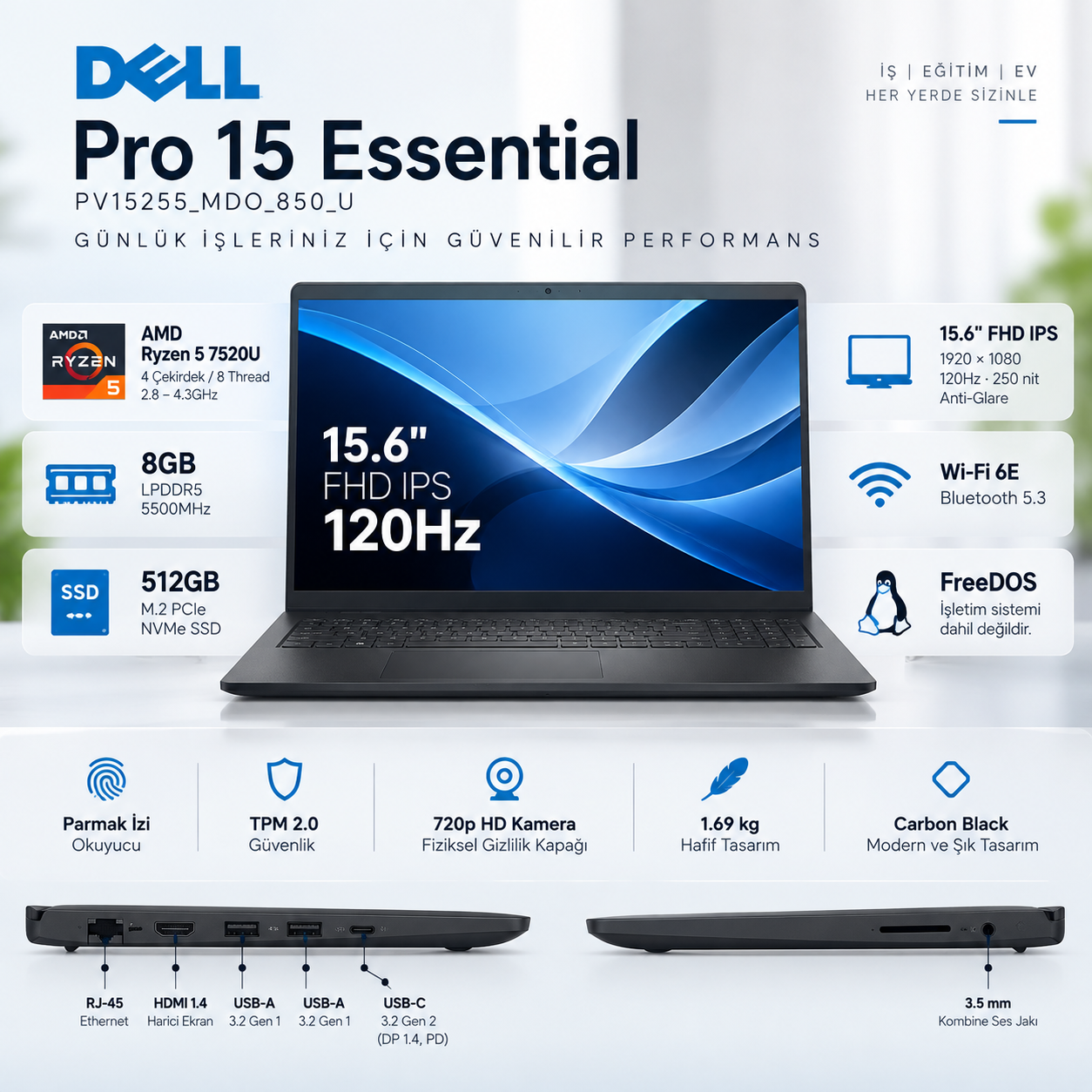 DELL PRO 15 ESSENTIAL PV15255_MDO_850_U RYZEN