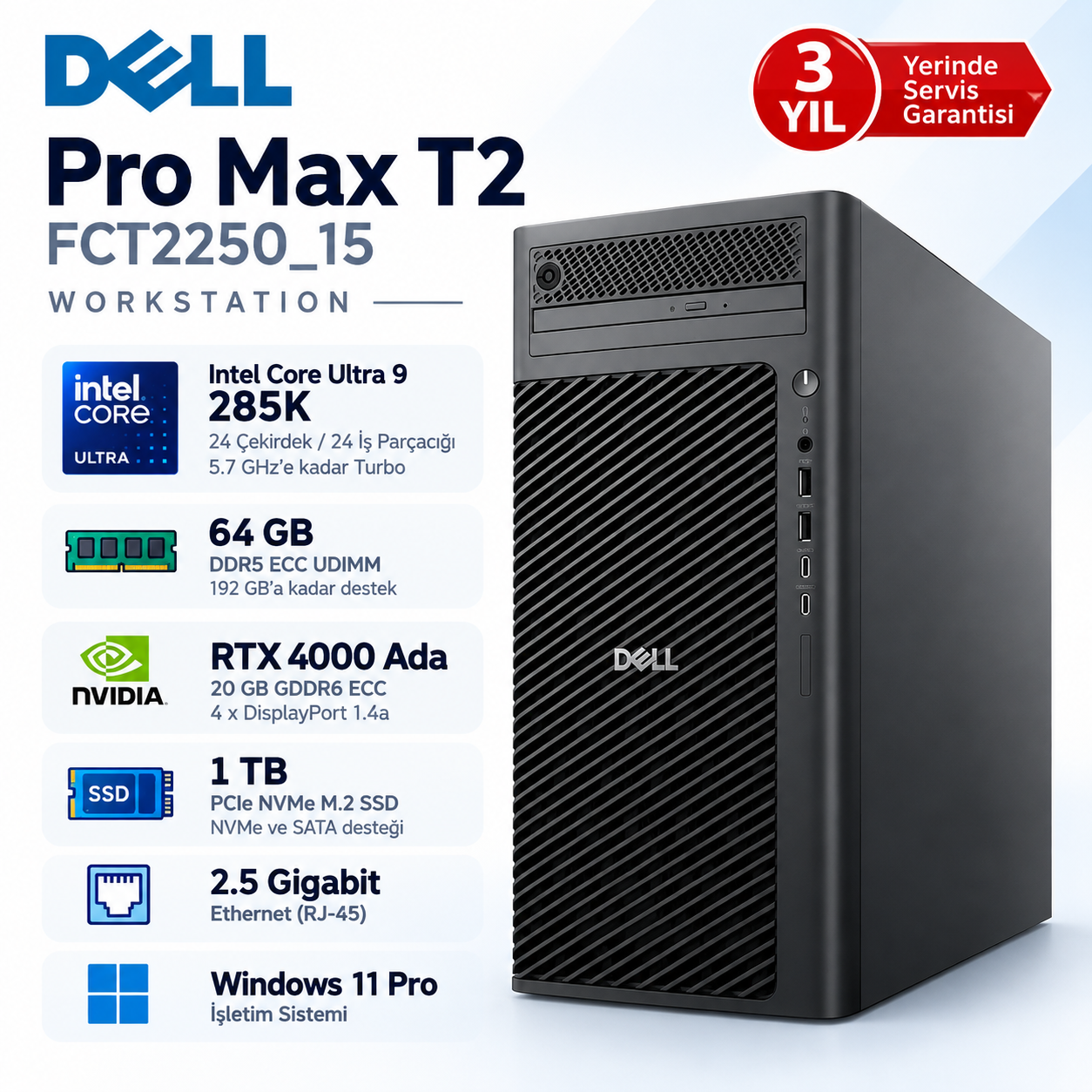 DELL PROMAX T2 FCT2250_15 fiyat