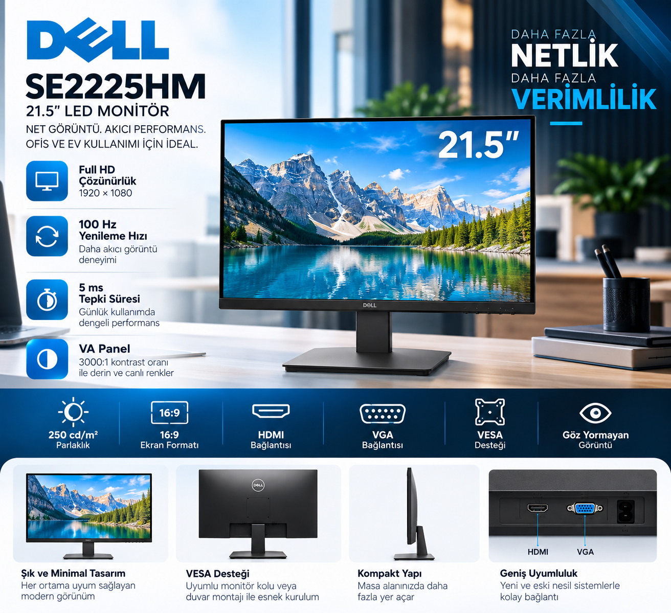 DELL SE2225HM monitör fiyat