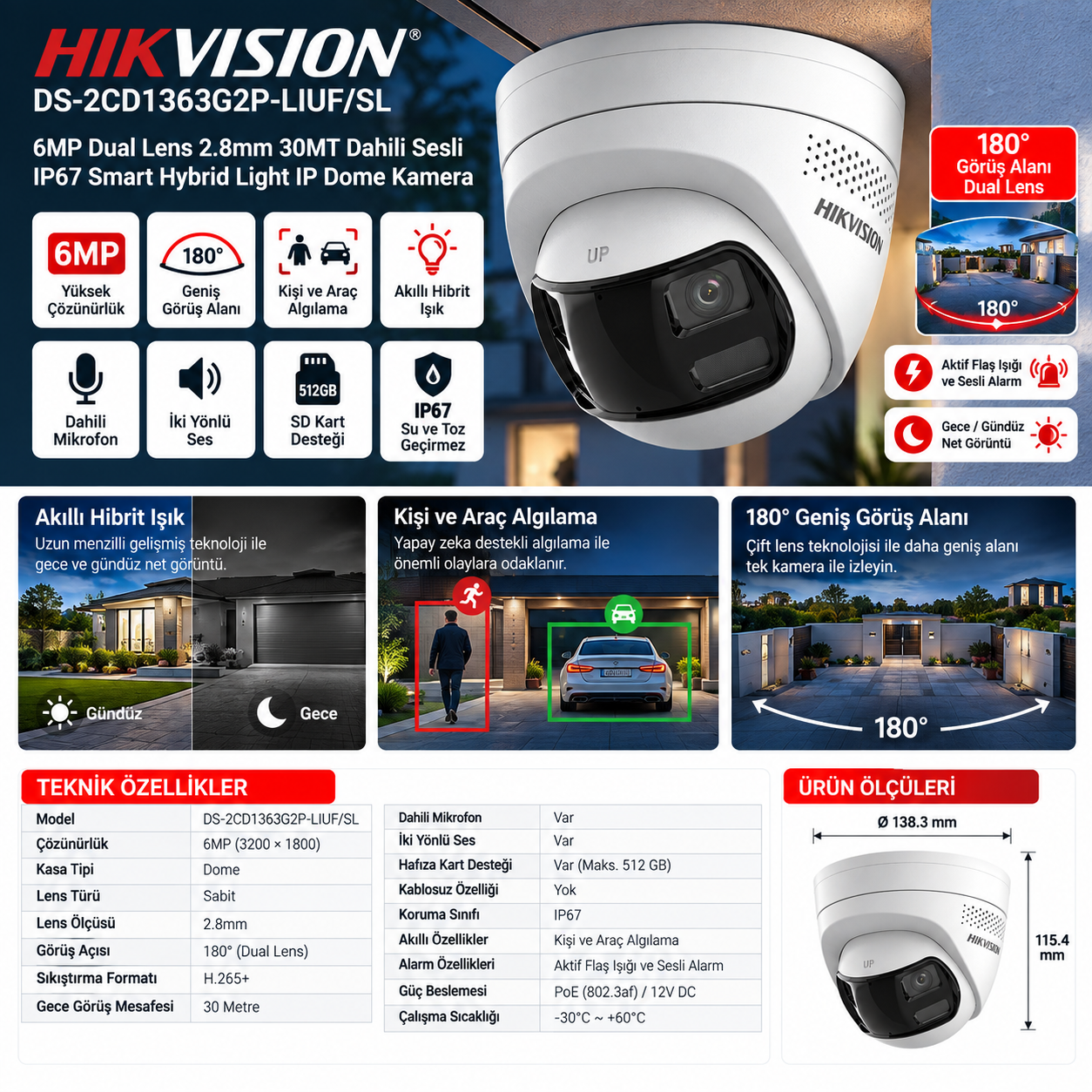 HIKVISION DS-2CD1363G2P-LIUF/SL