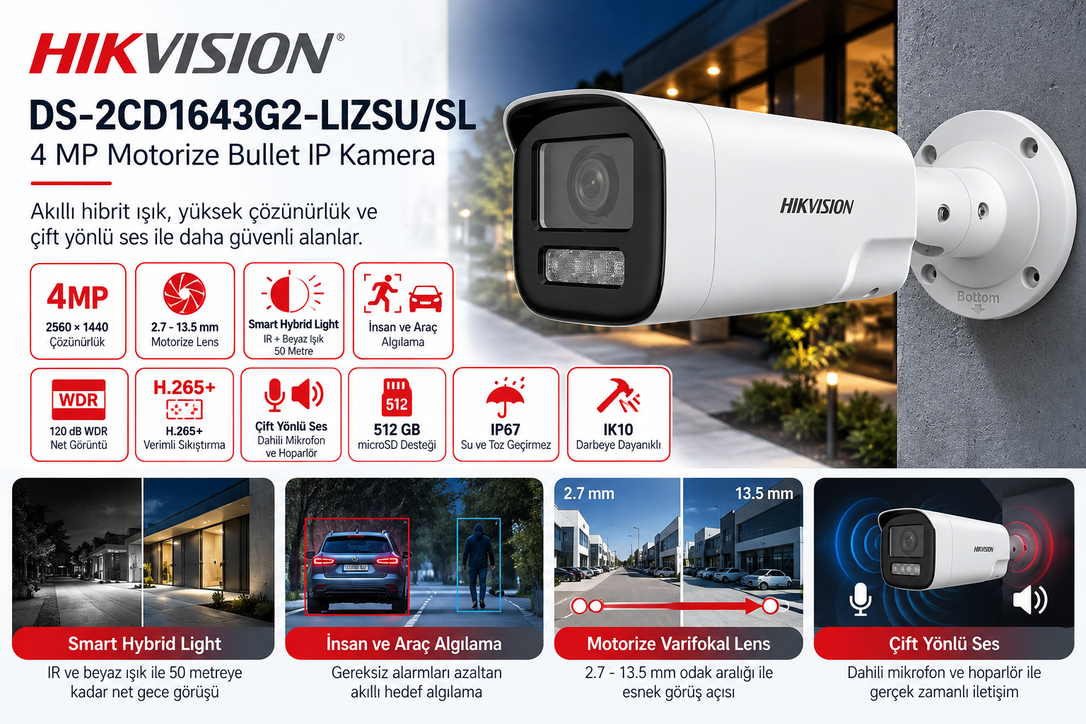 HIKVISION DS-2CD1643G2-LIZSU/SL 4MP ip kamera
