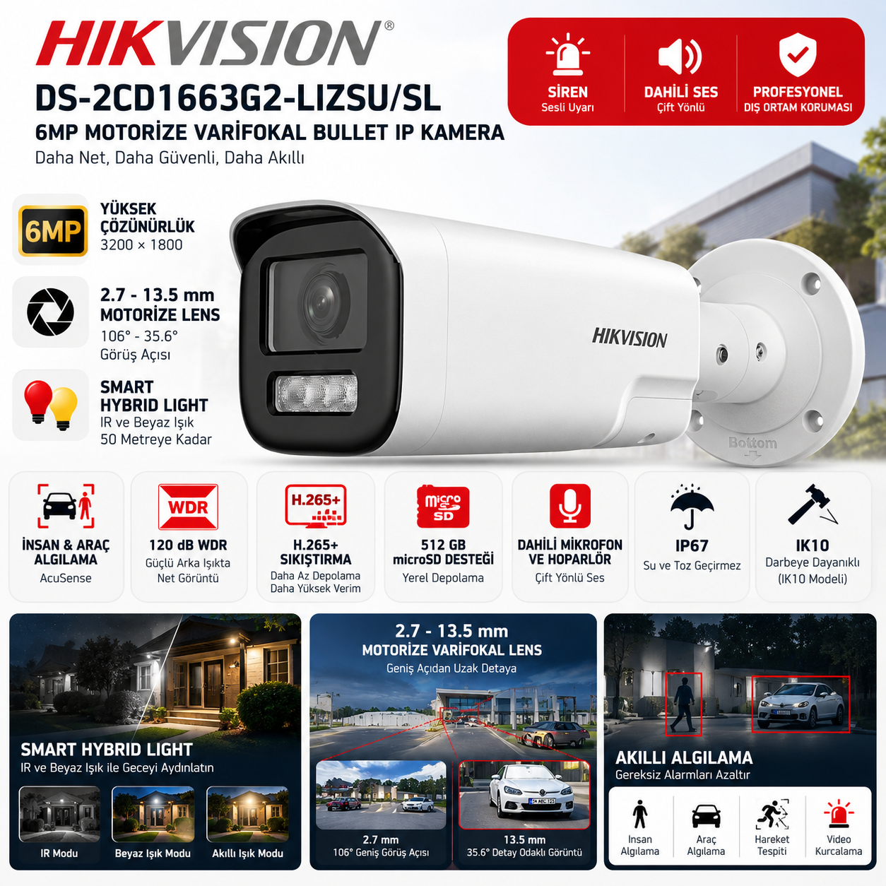 HIKVISION DS-2CD1663G2-LIZSU/SL 6MP ip kamera
