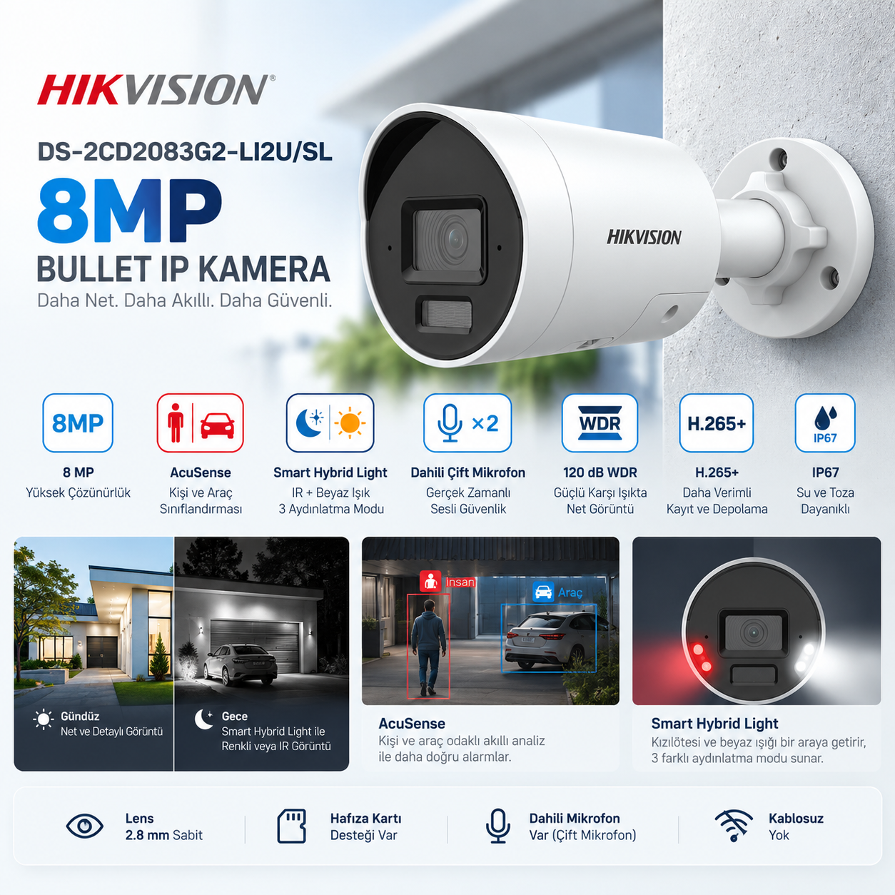 HIKVISION DS-2CD2083G2-LI2U/SL 8MP ip kamera