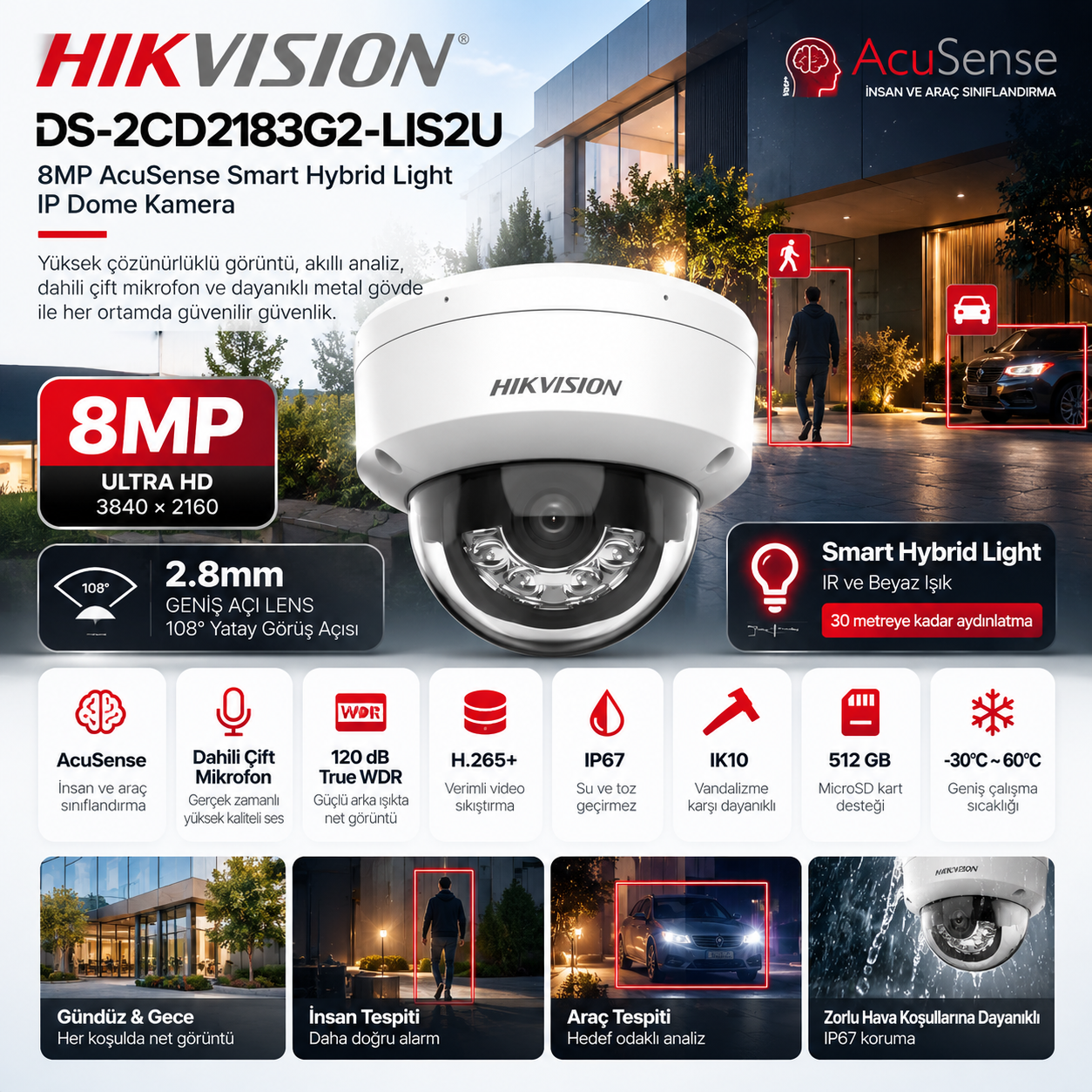 HIKVISION DS-2CD2183G2-LIS2U 8MP ip dome