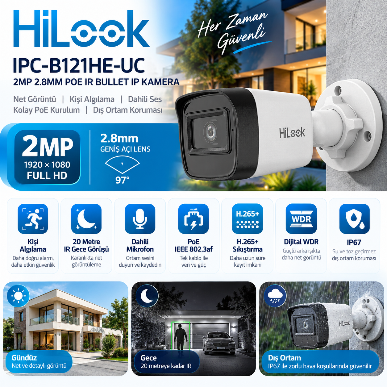 HILOOK IPC-B121HE-UC 2MP ip kamera