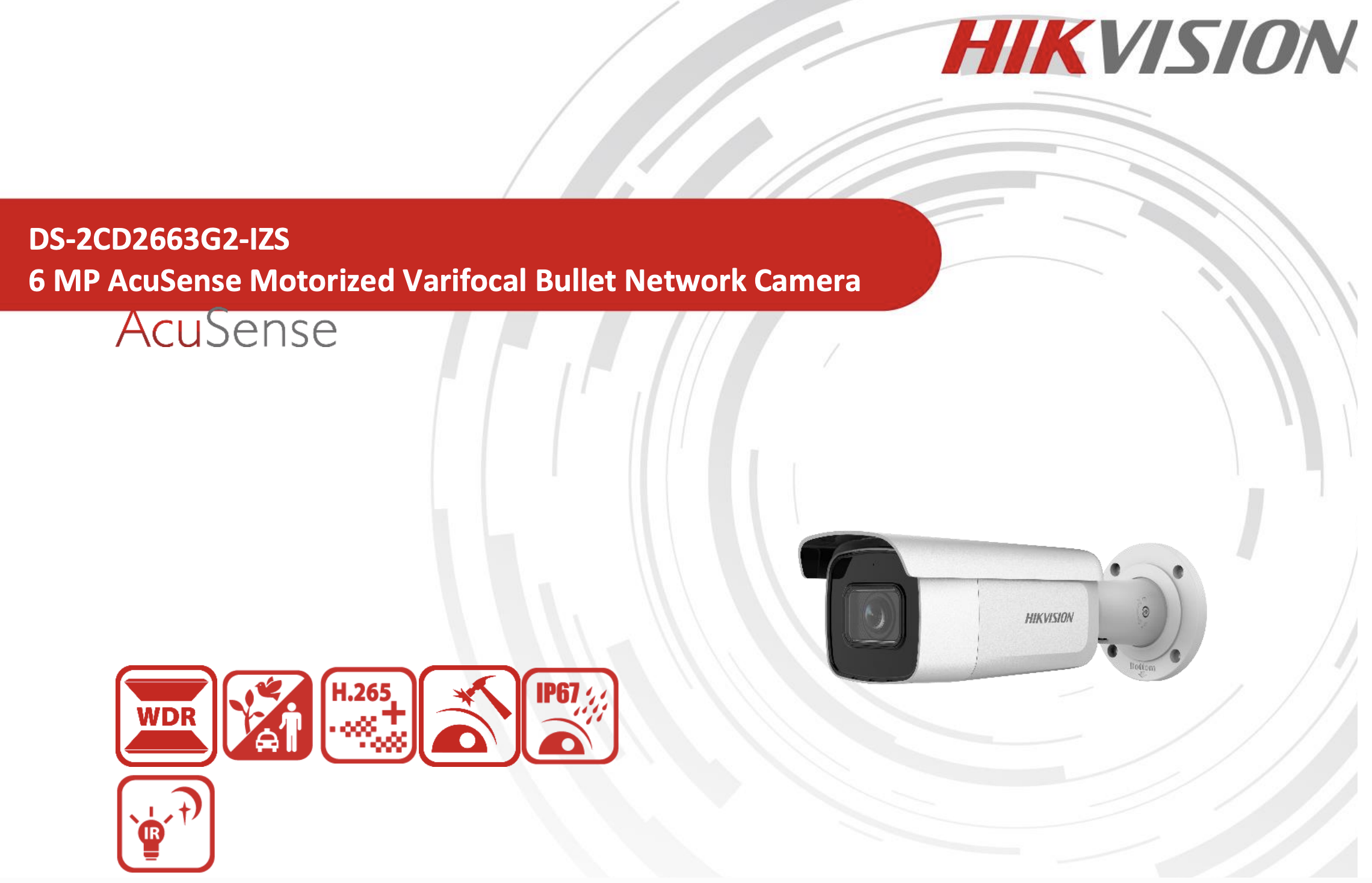 Hikvision DS-2CD2663G2-IZS 6MP Motorize IP Kamera