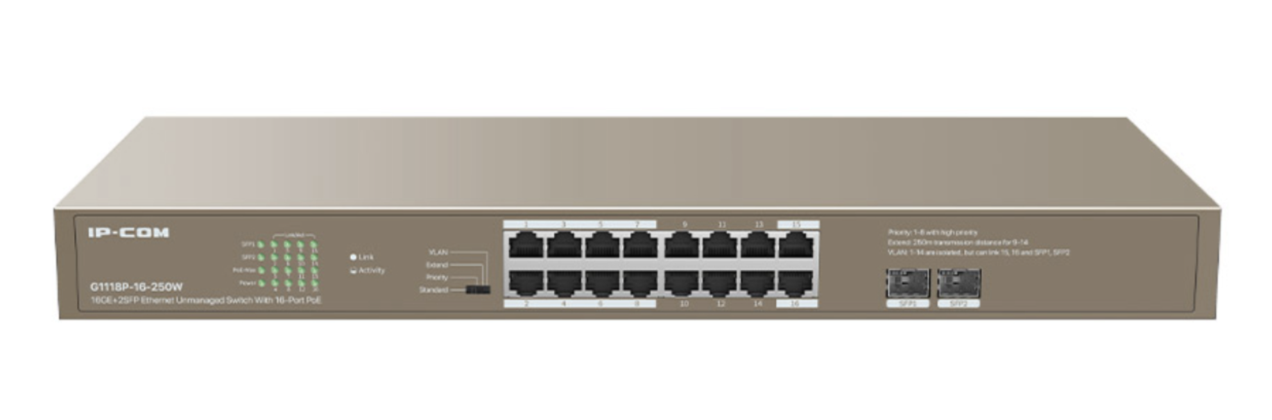 IP-COM IP-G3318P-16-250W switch
