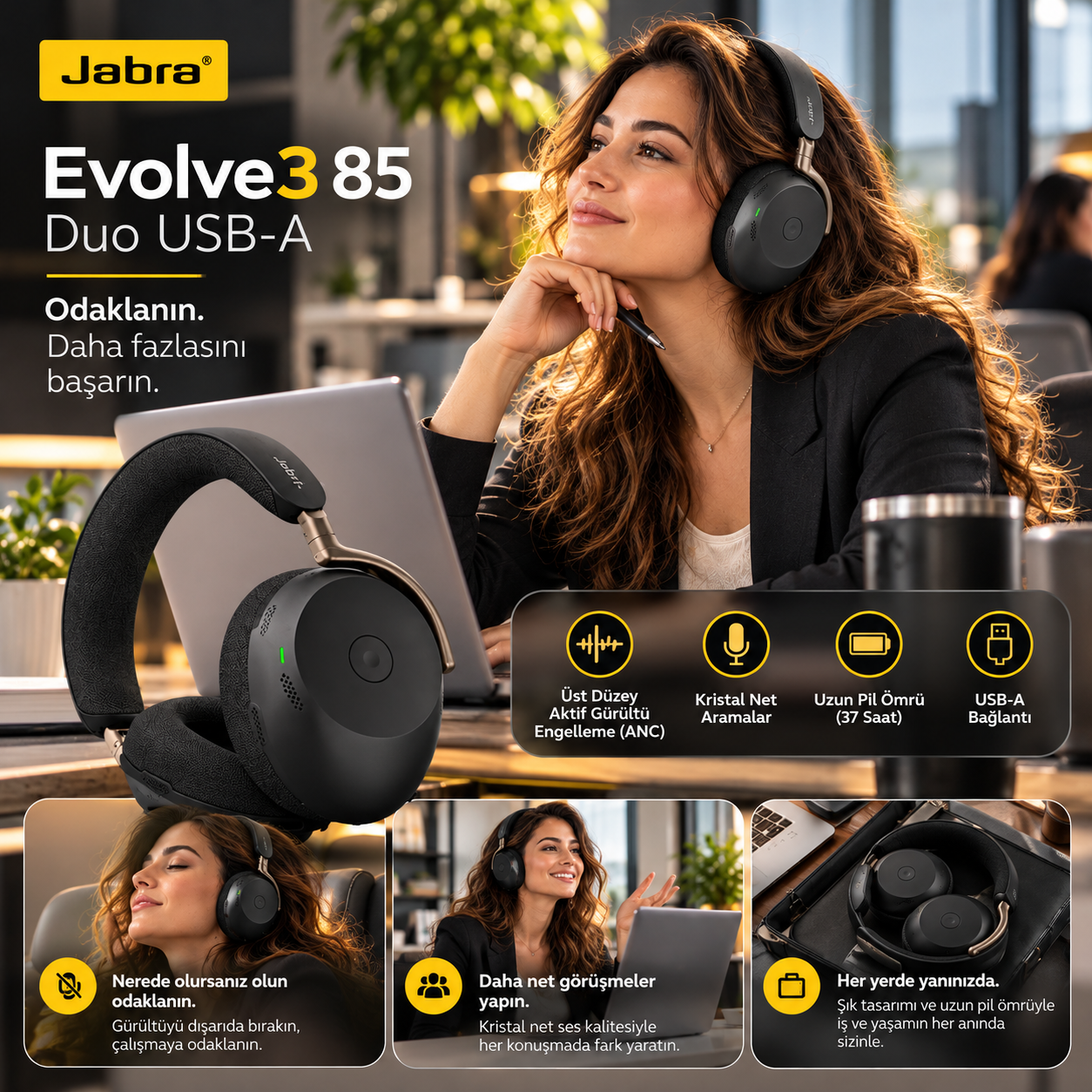 Jabra Evolve3 85 Duo USB-A