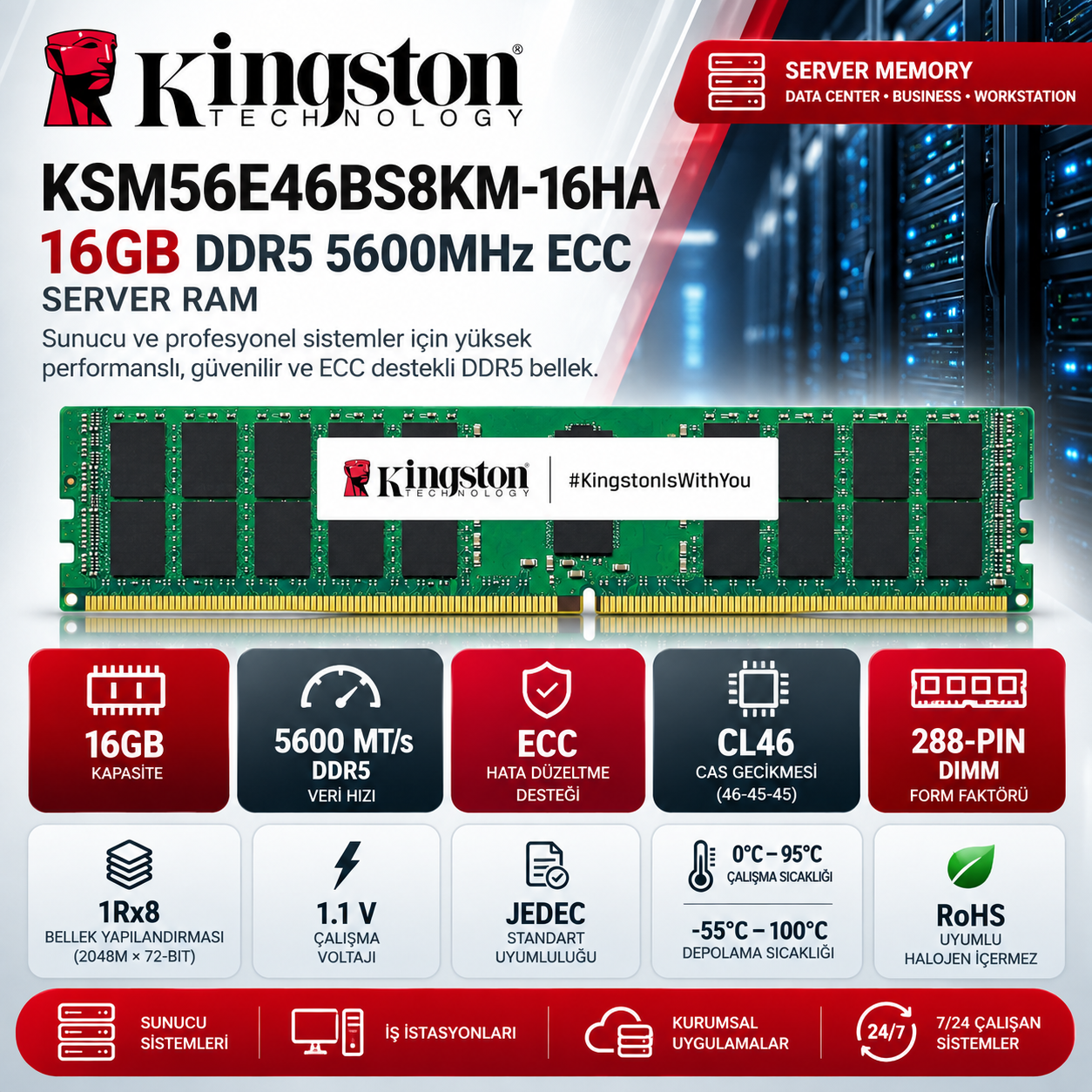 KINGSTON KSM56E46BS8KM-16HA ram fiyat