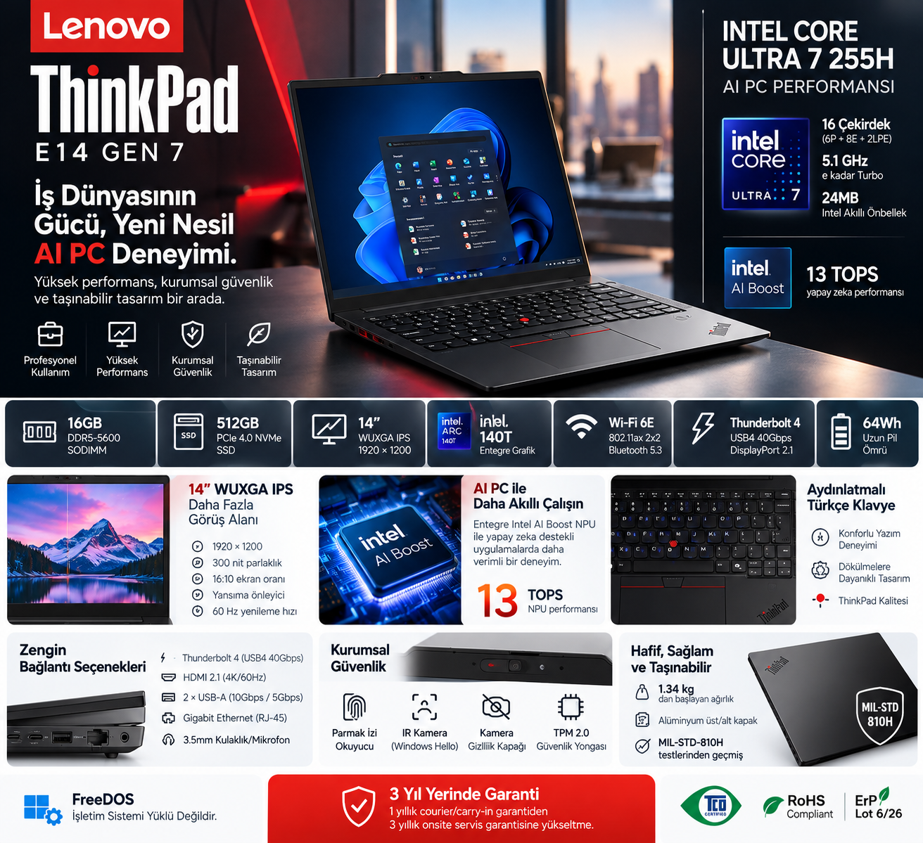 LENOVO THINKPAD E14 G7 ULTRA 7 notebook