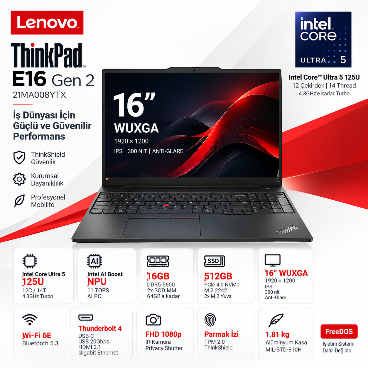 LENOVO THINKPAD E16 notebook fiyat