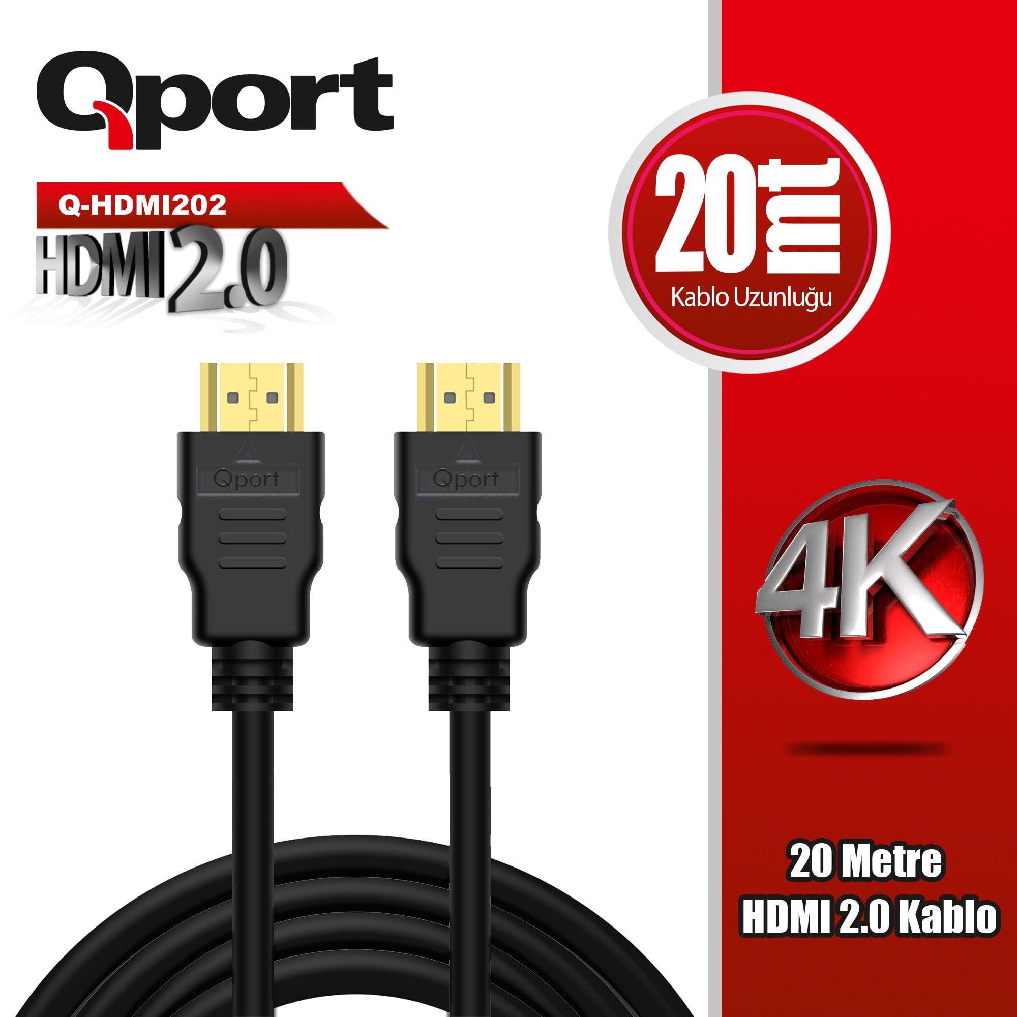 QPORT Q-HDMI202 20mt hdmi kablo