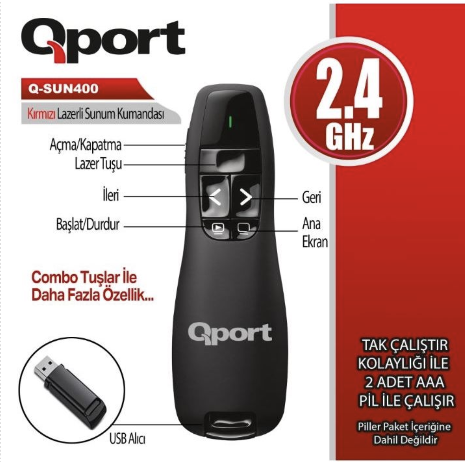 Qport Q-SUN400 kablosuz presenter