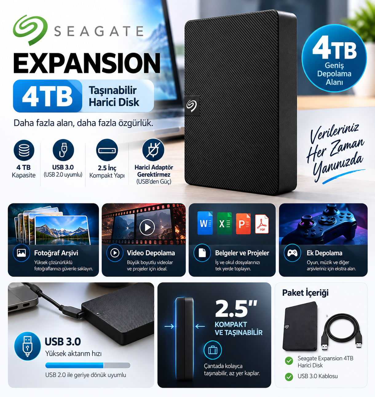 SEAGATE EXPANSION 4TB hdd fiyat