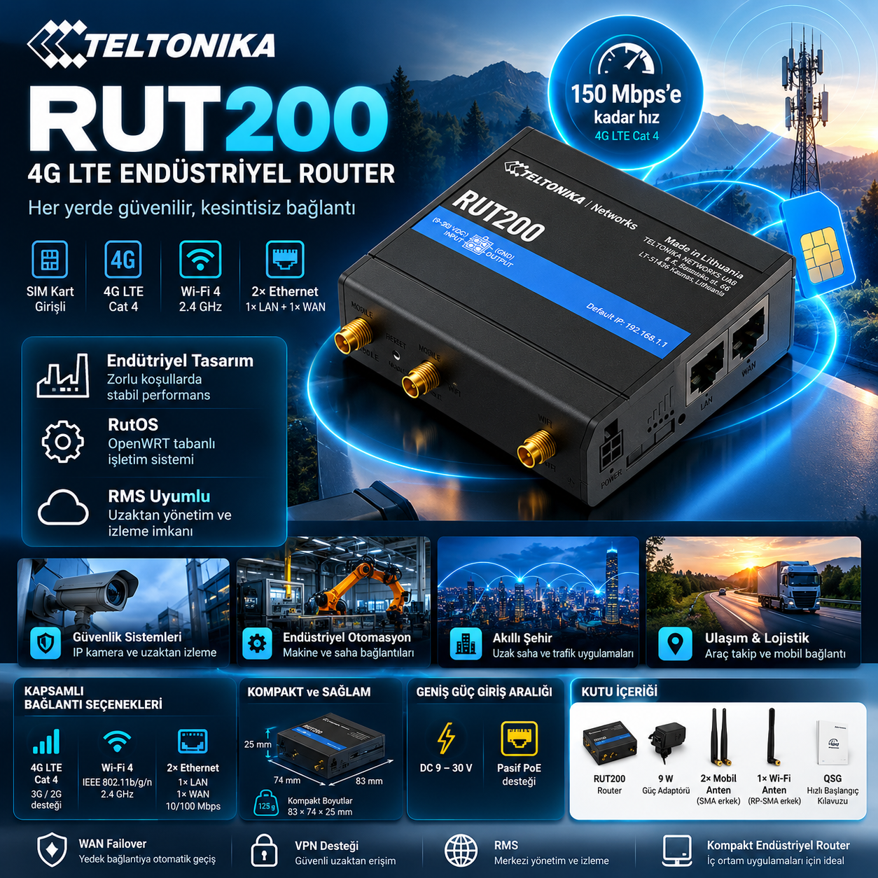 TELTONİKA RUT200 150MBPS