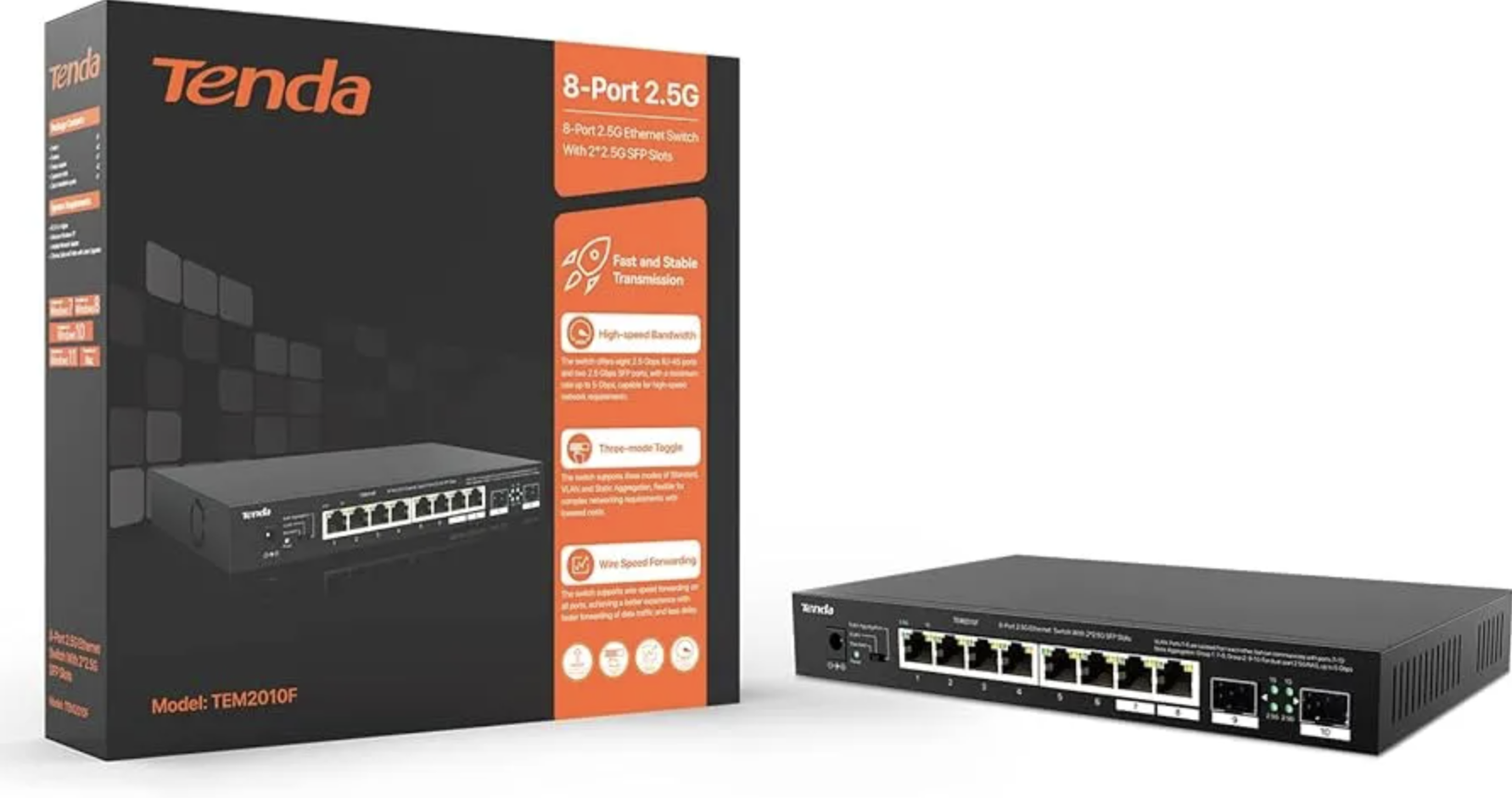 TENDA TEM2010F 8 PORT 10/100/1000/2.5G