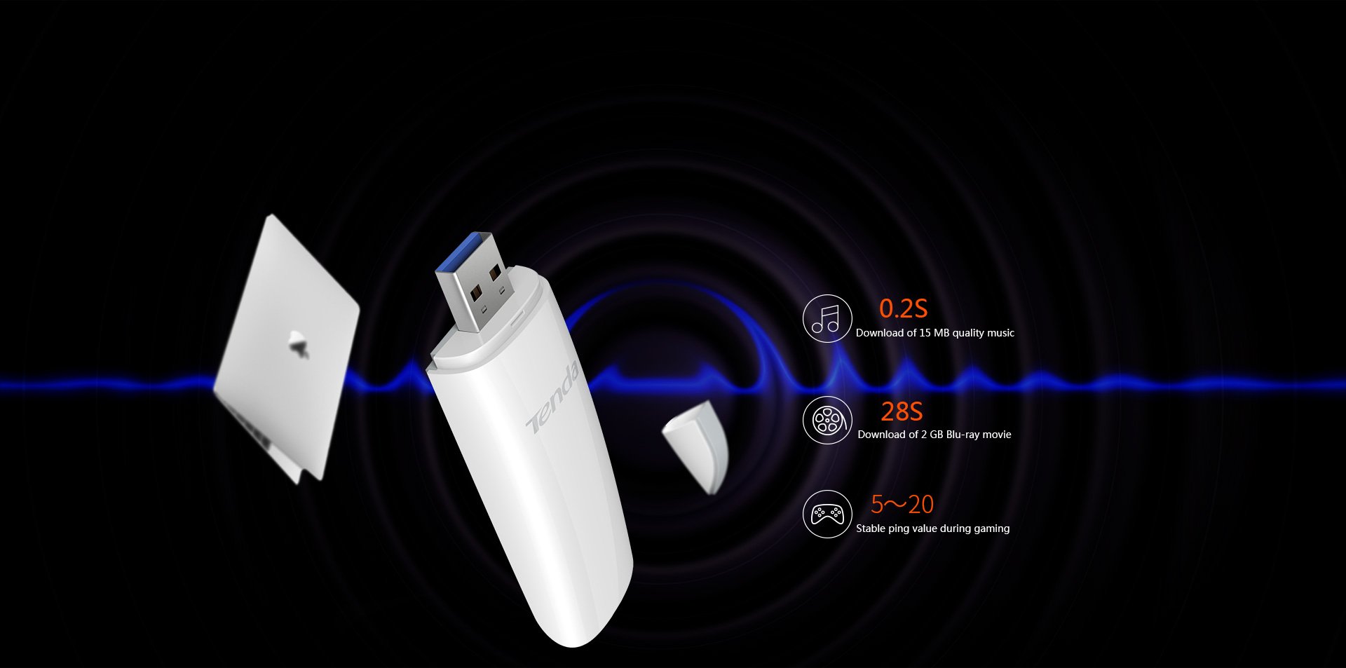 TENDA U12 AC1300 adaptör