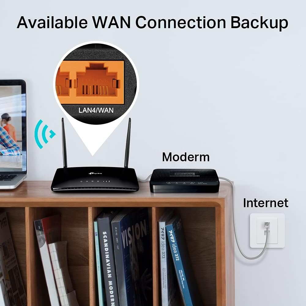 TP-LINK ARCHER MR400 AC1200 4 PORT 2 ANTEN 2.4/5GHz 4G LTE SIM KART GİRİŞLİ ROUTER