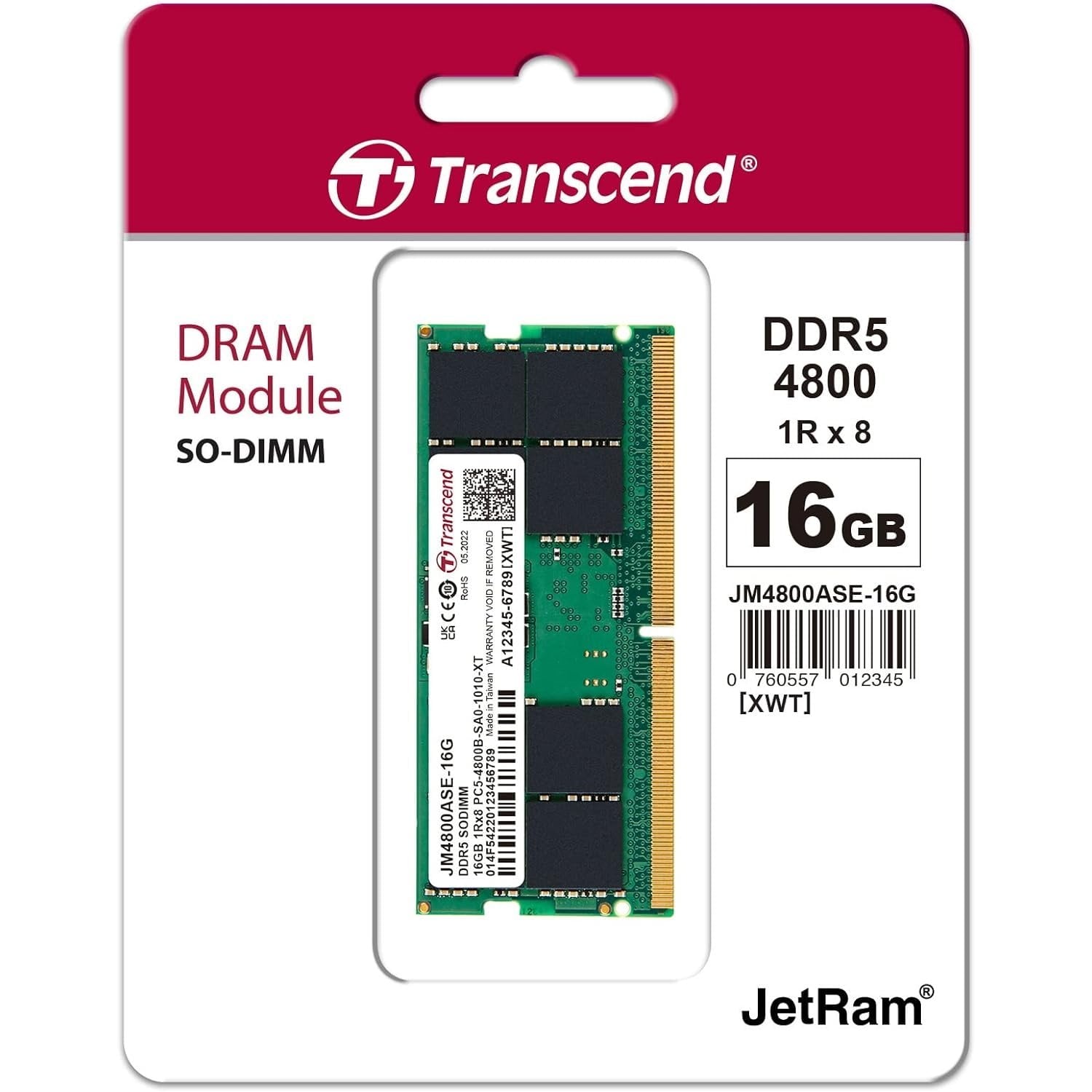 TRANSCEND 16GB DDR5 JM4800ASE-16G