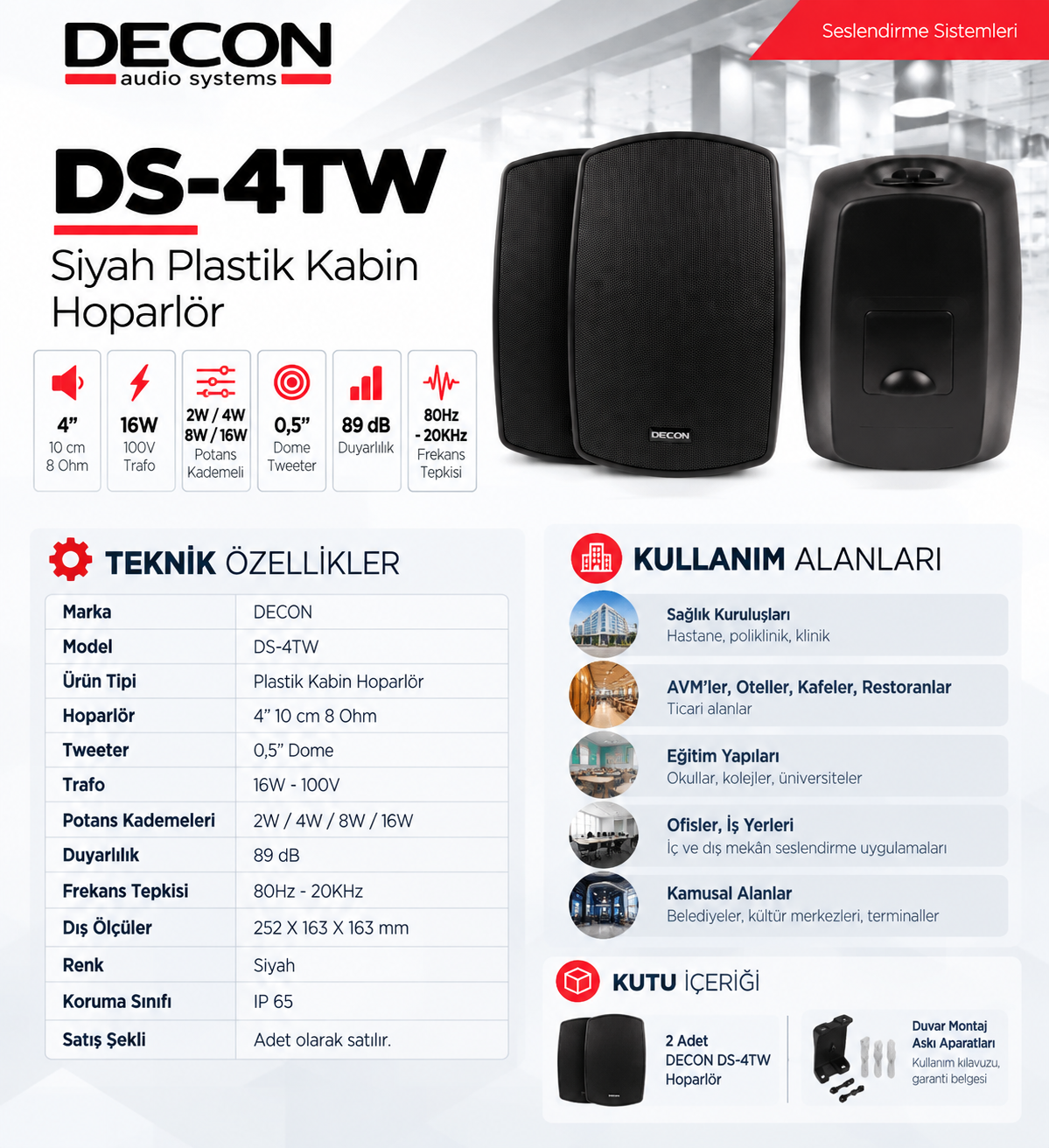 decon-ds-4tw-siyah-plastik-kabin-hoparlor