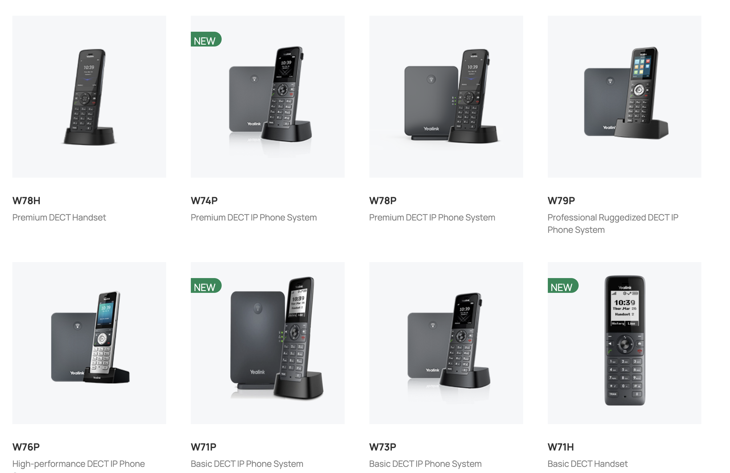 Yealink dect serisi modeller