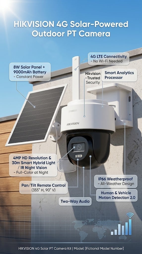 HIKVISION DS-2CFSP4/4G 4MP 4G LTE solar panel IP kamera