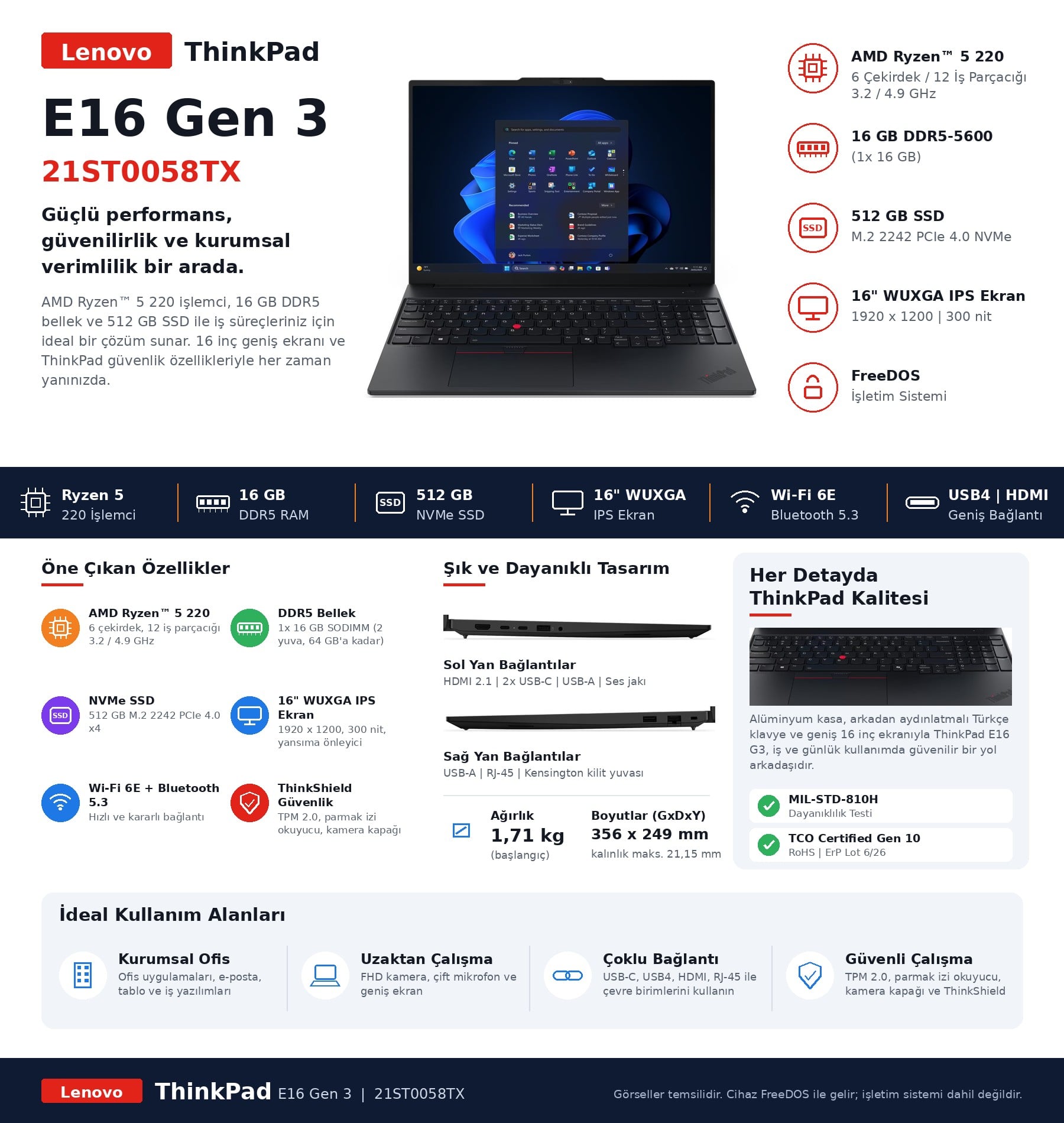 LENOVO THINKPAD E16 G3 21ST0058TX