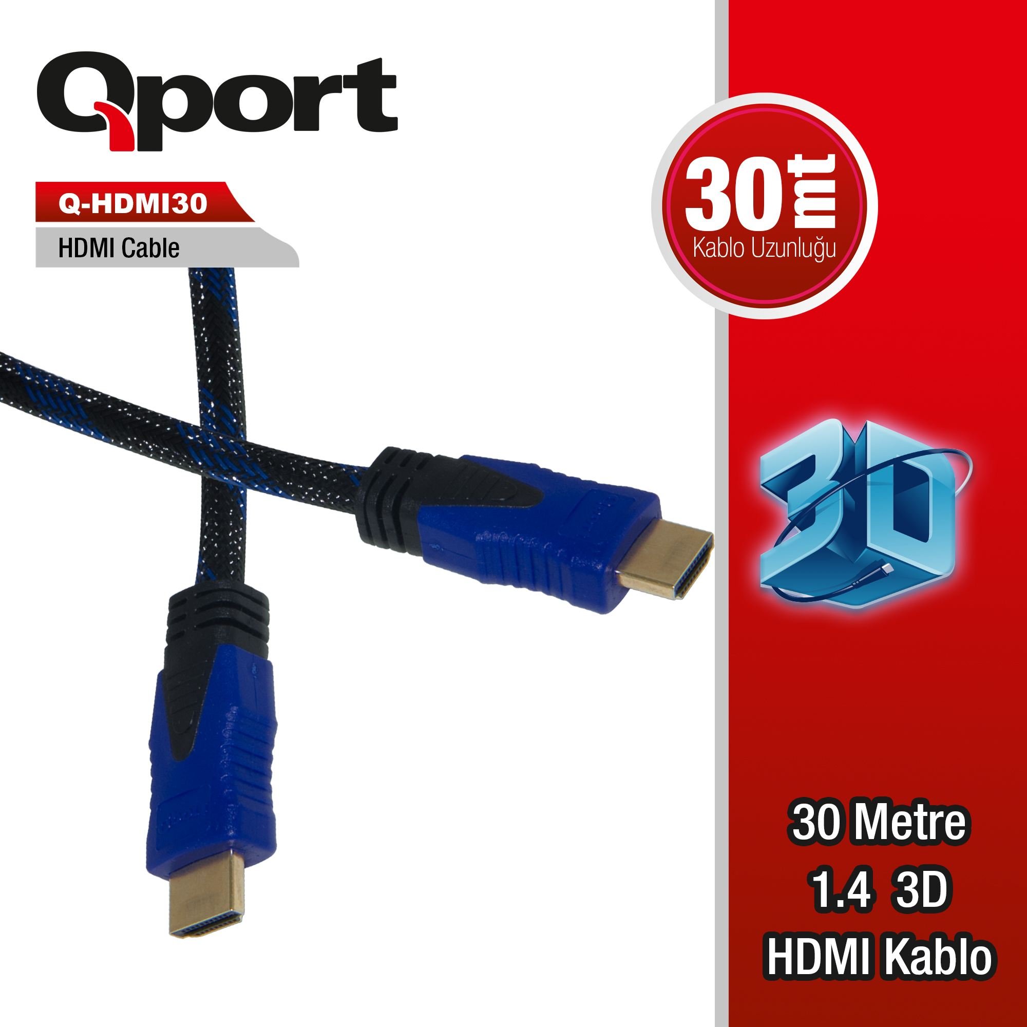 QPORT Q-HDMI30 HDMI KABLO 30MT