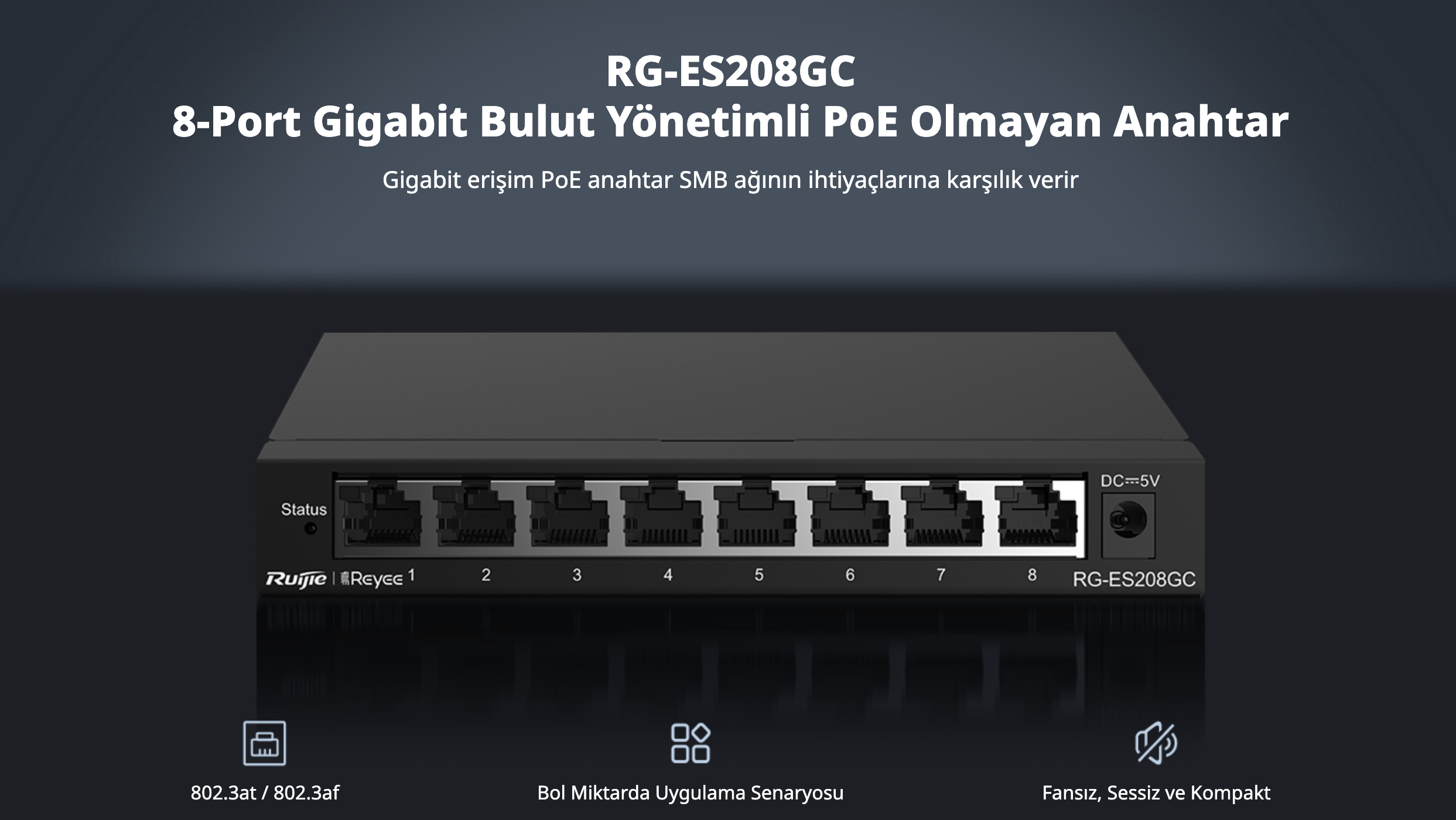RUIJIE REYEE RG-ES208GC switch fiyat