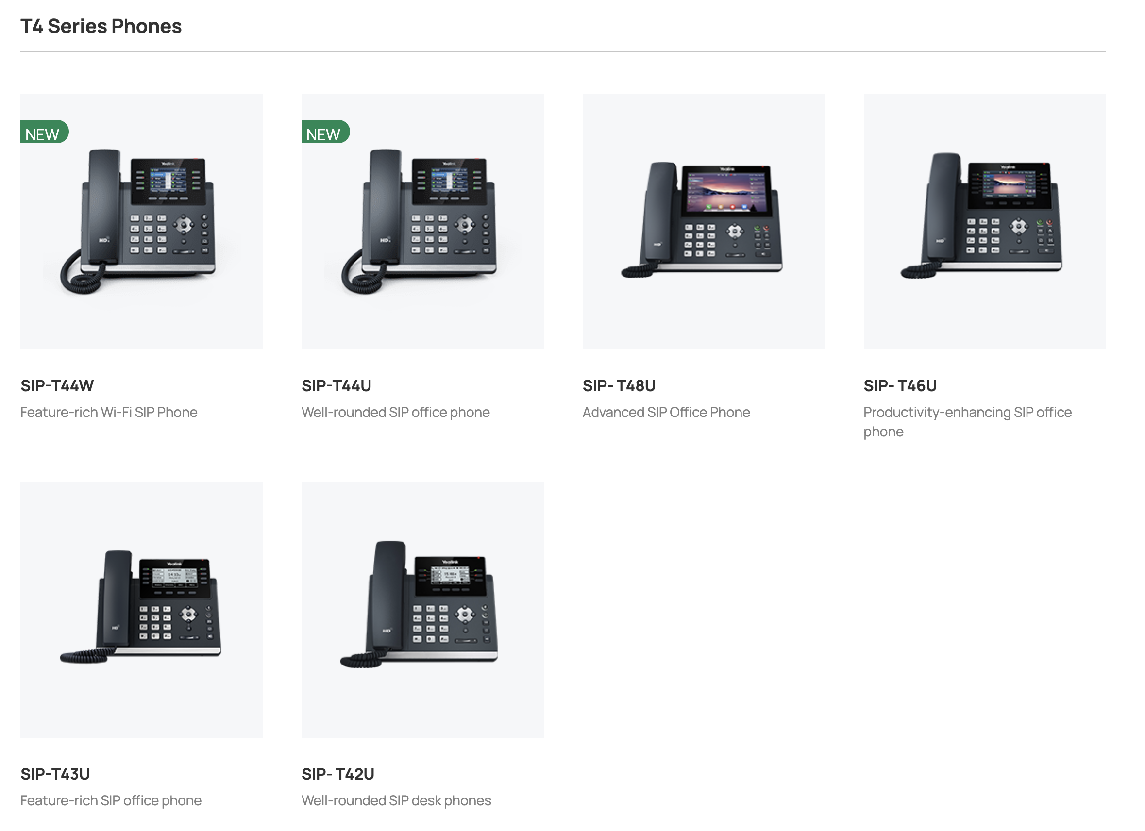 Yealink T4 serisi telefon modelleri