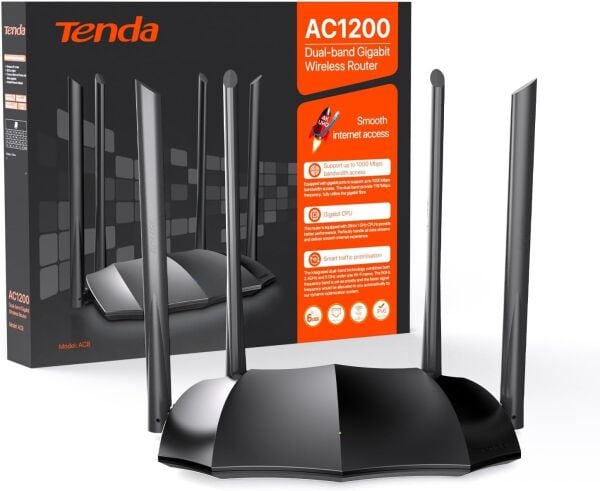 TENDA AC8 4 PORT GIGABIT 4 ANTEN DUALBAND ROUTER