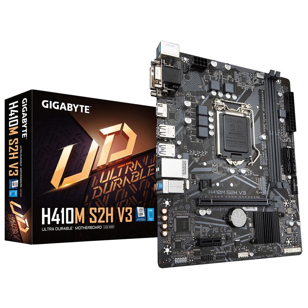 GIGABYTE H410M-S2H-V3 2xDDR4 1xVGA/1xHDMI/1xDVI-D 1xGLAN 1xM.2 1200Pin ANAKART