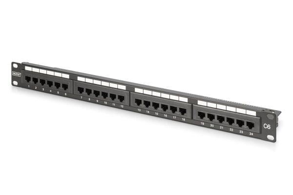 DIGITUS DN-91624U-CR  24 PORT CAT6 DOLU 1U ZIRHSIZ PATCH PANEL