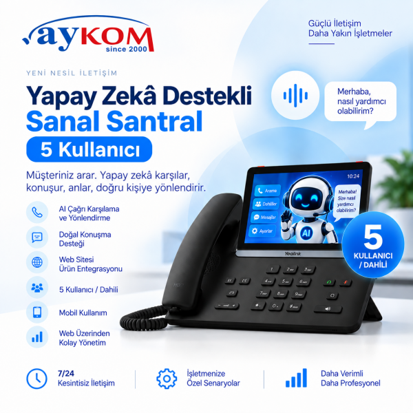 Yapay Zekâ Destekli Sanal Santral 5 Kullanıcı