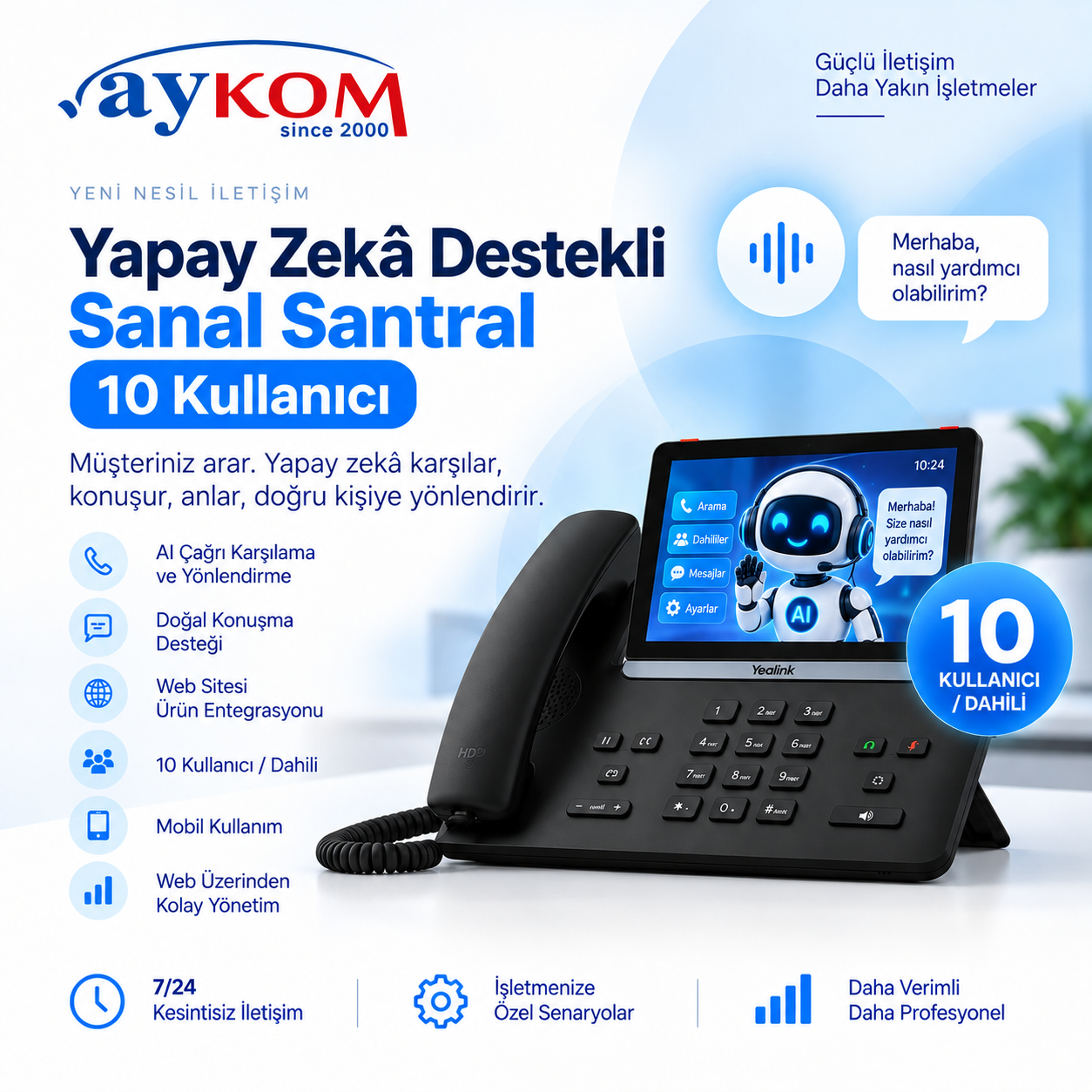 Yapay Zekâ Destekli Sanal Santral 10 Kullanıcı