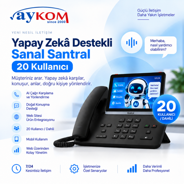 Yapay Zekâ Destekli Sanal Santral 20 Kullanıcı