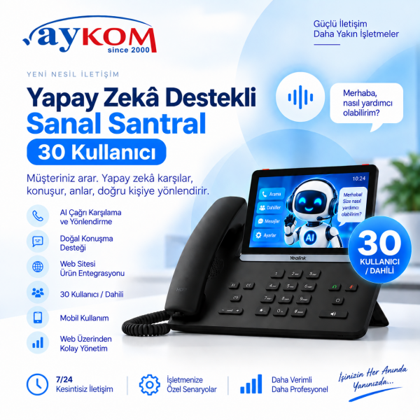 Yapay Zekâ Destekli Sanal Santral 30 Kullanıcı