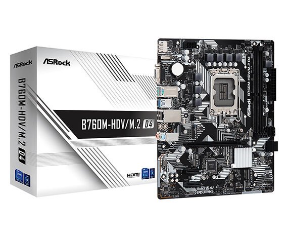 ASROCK ANAKART - 90-MXBL40-A0UAYZ- B760M-HDV/M2 D4